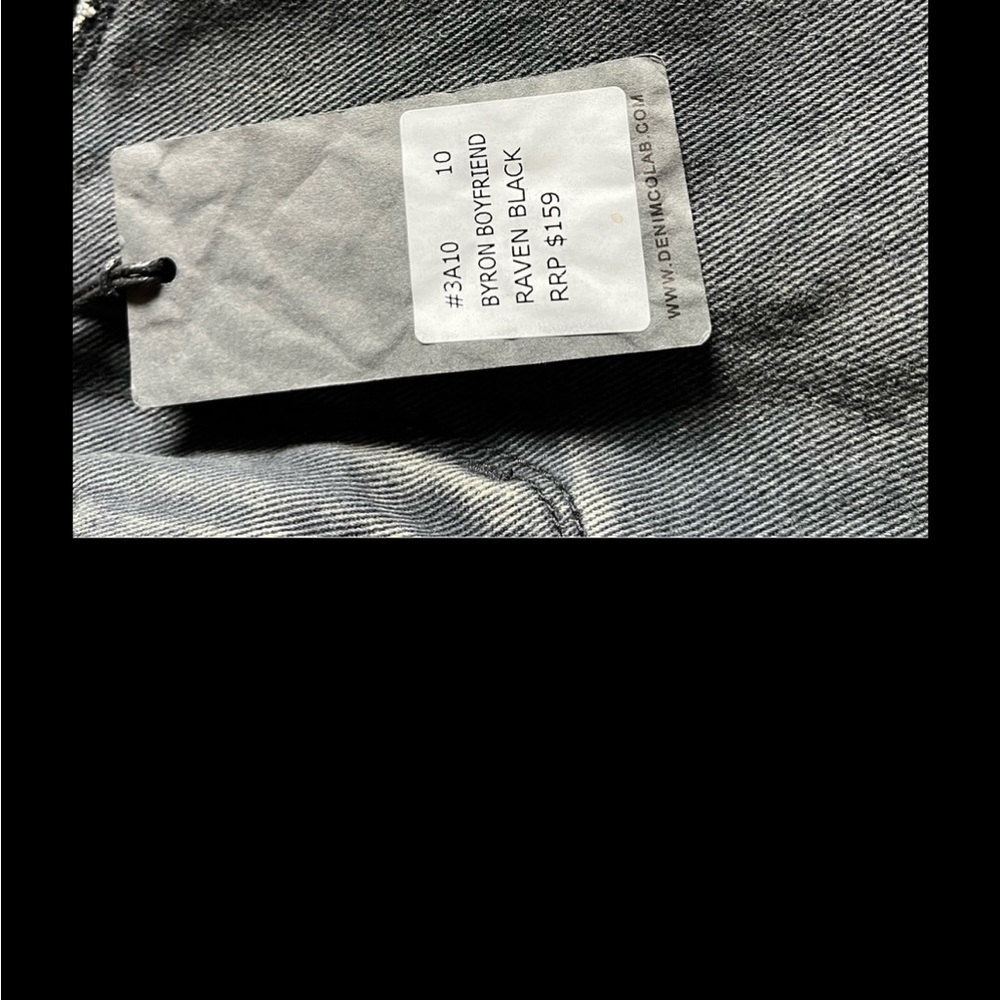 Dark ‘Denim Colab’ Boyfriend Jeans Size 10 distressed - Picture 4 of 6